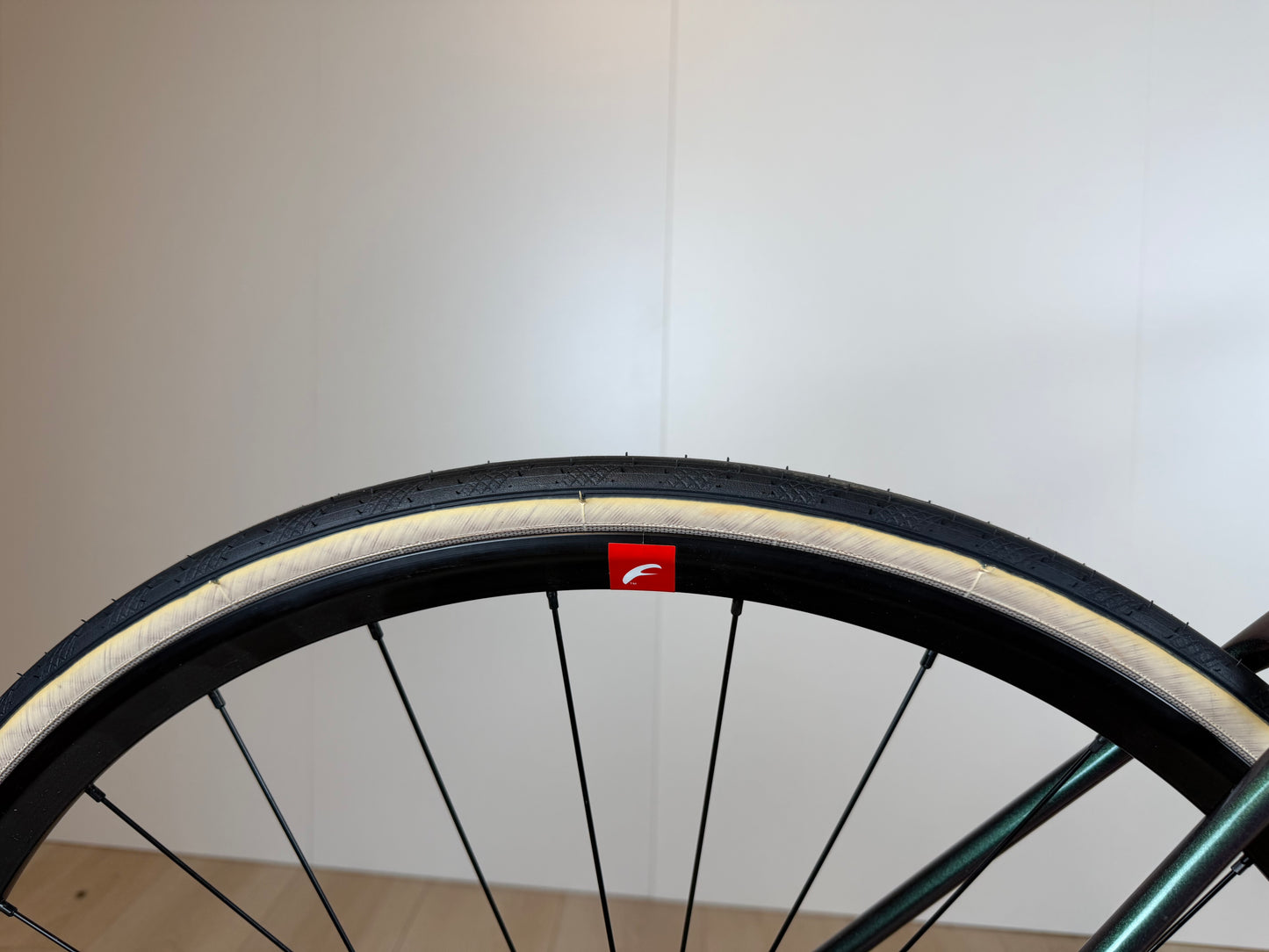 Giant TCR Pro racefiets in zwart en rood, zichtbaar vanaf de zijkant, met aerodynamisch frame en dunne banden.